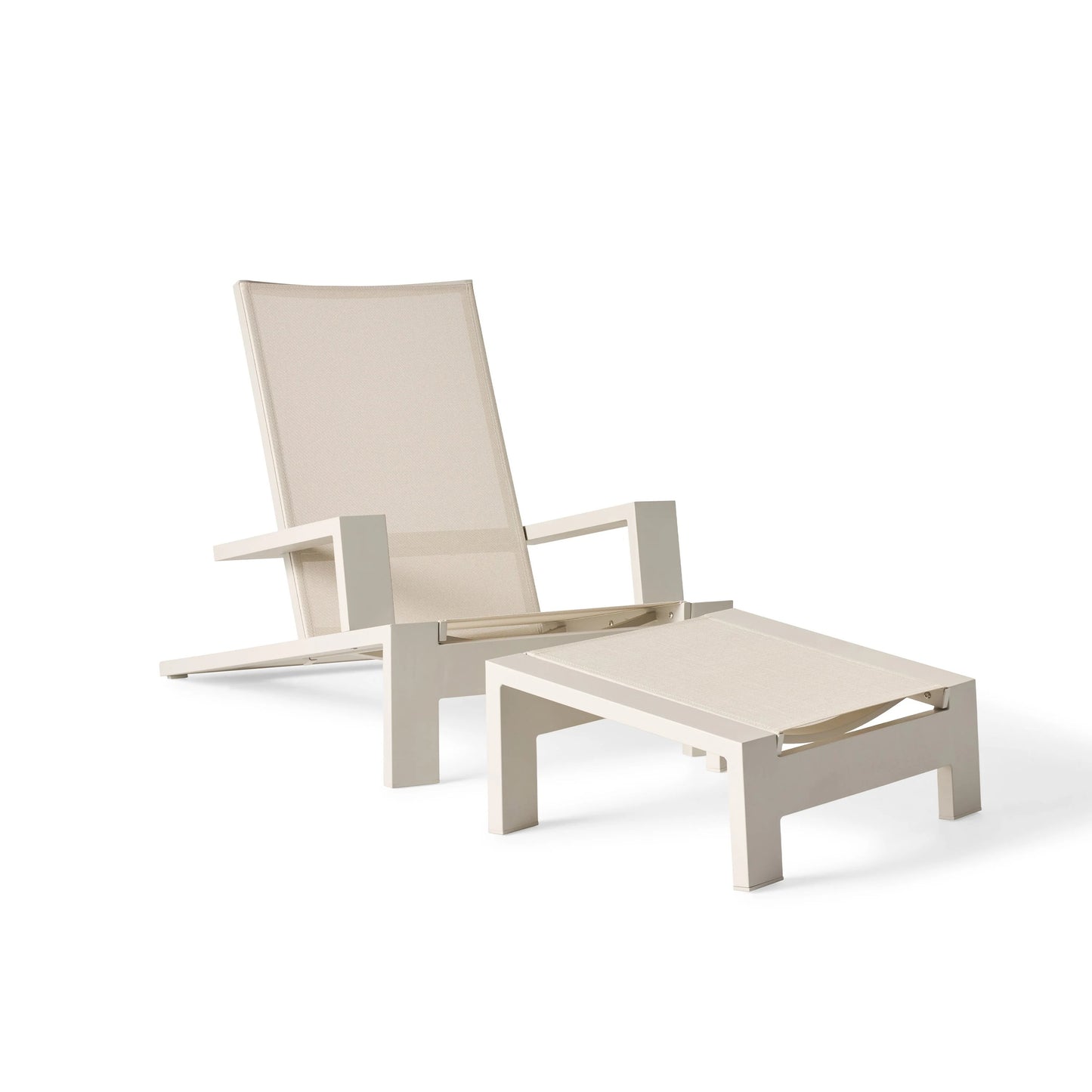 Breeze Adirondack Chair | Dune Aluminum & Beige Mesh Outdoor Chair