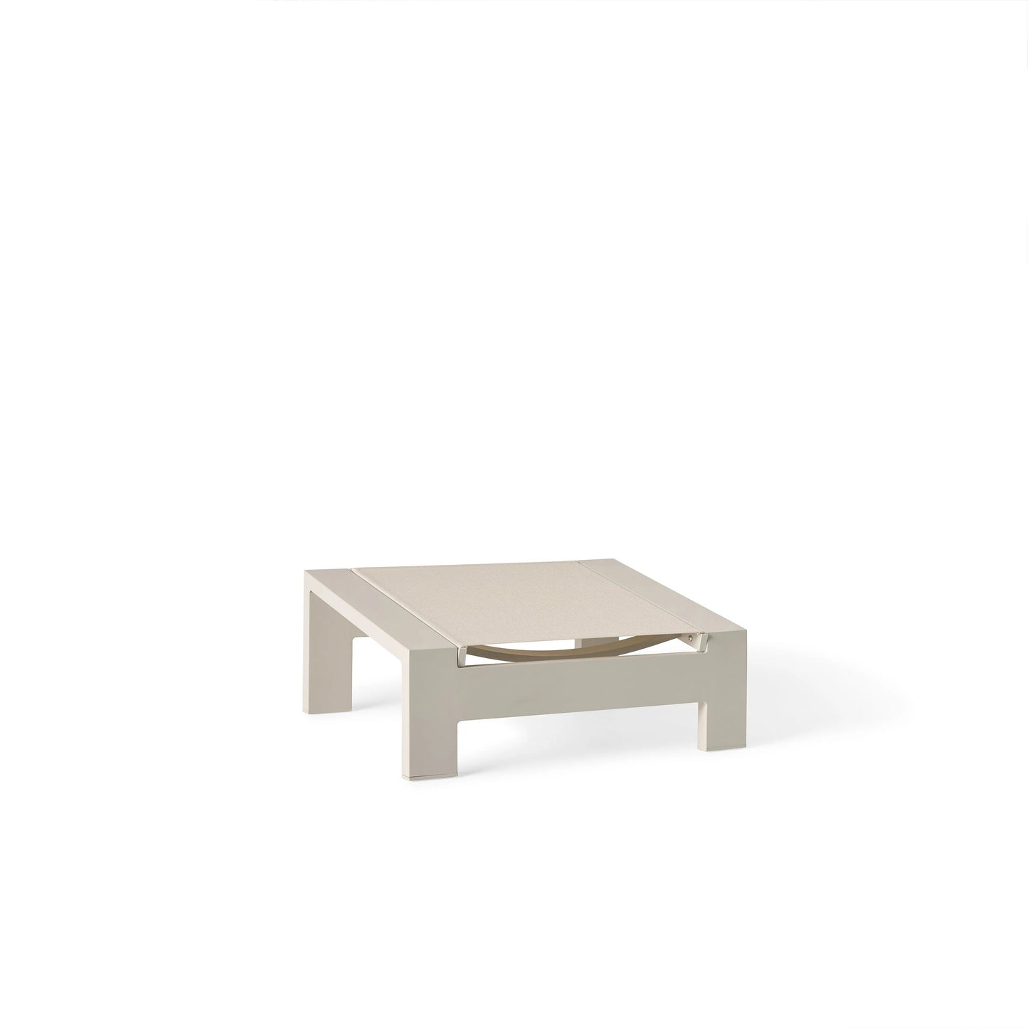 Breeze Adirondack Ottoman | Dune Aluminum & Beige Mesh Outdoor Footrest