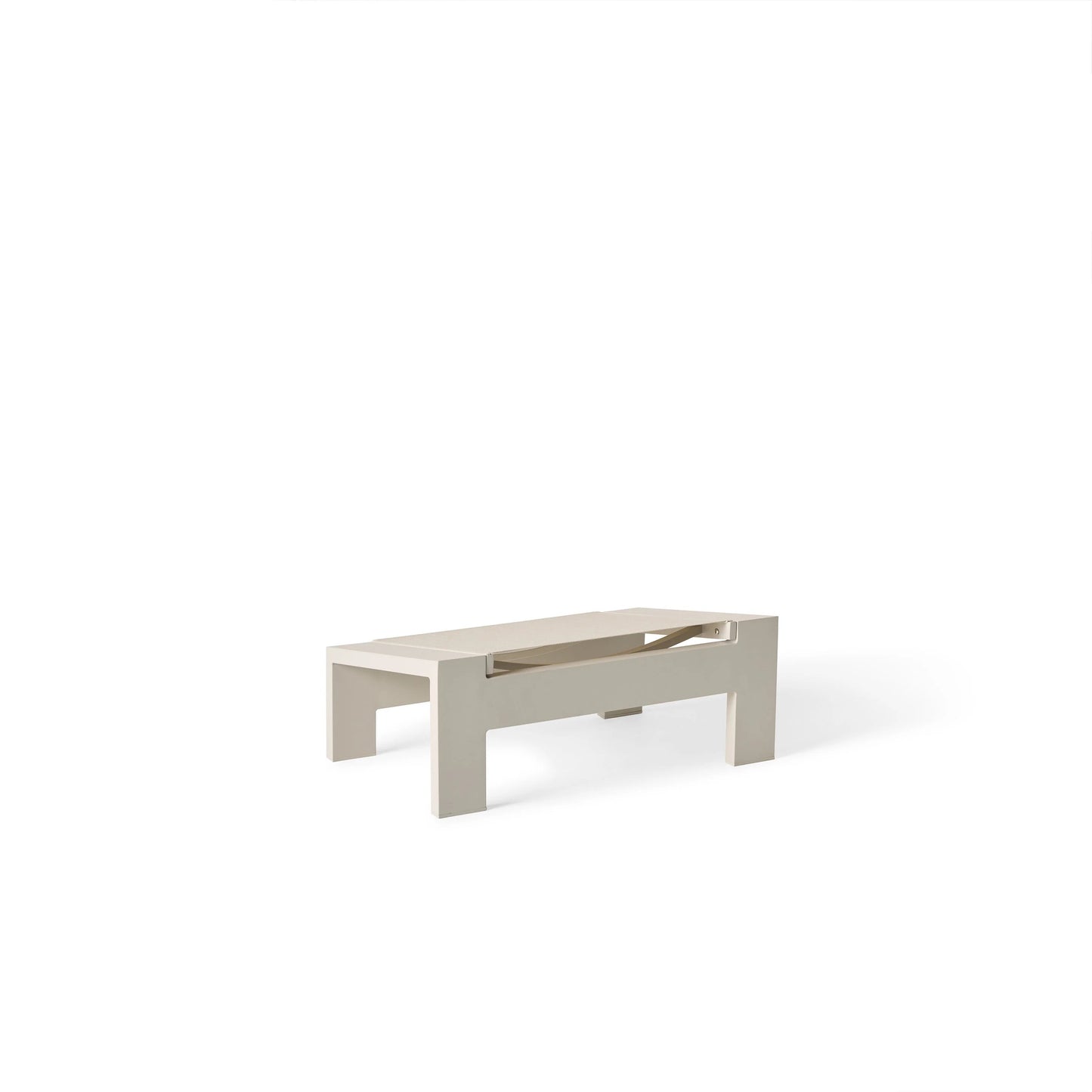 Breeze Adirondack Ottoman | Dune Aluminum & Beige Mesh Outdoor Footrest