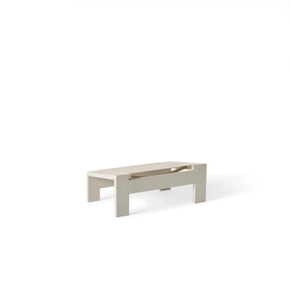 Breeze Adirondack Ottoman | Dune Aluminum & Beige Mesh Outdoor Footrest
